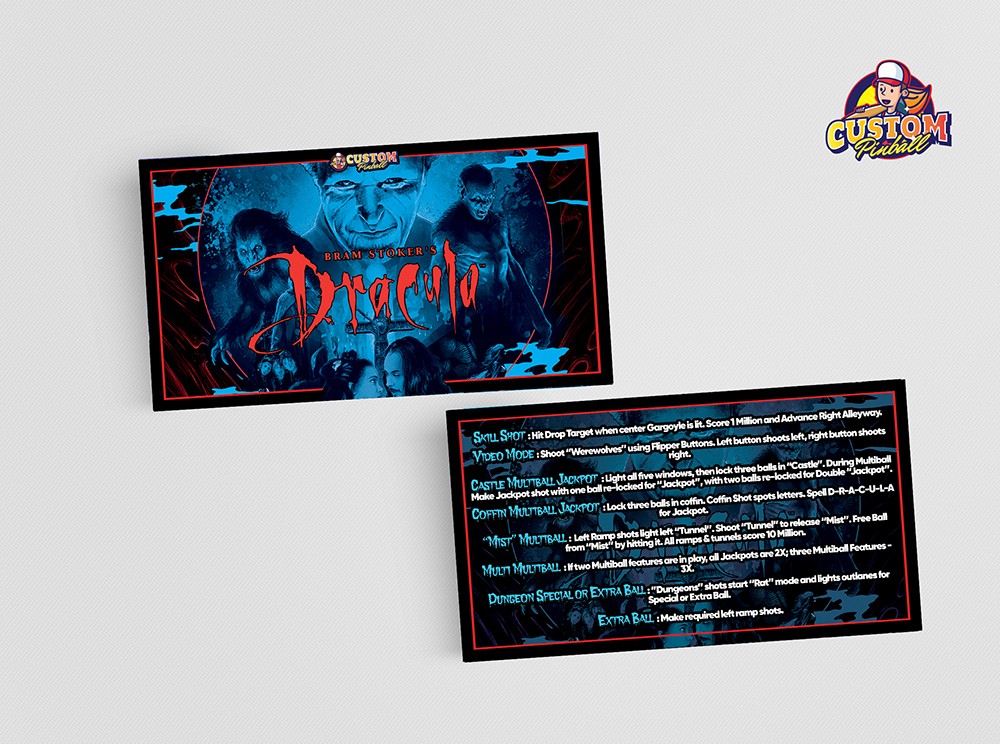 Rules cards Dracula Custom Pinball