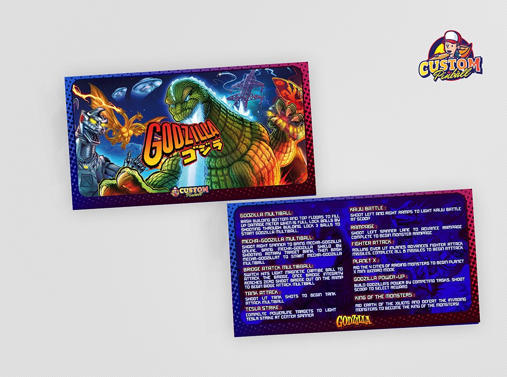 Rules cards Godzilla Custom Pinball