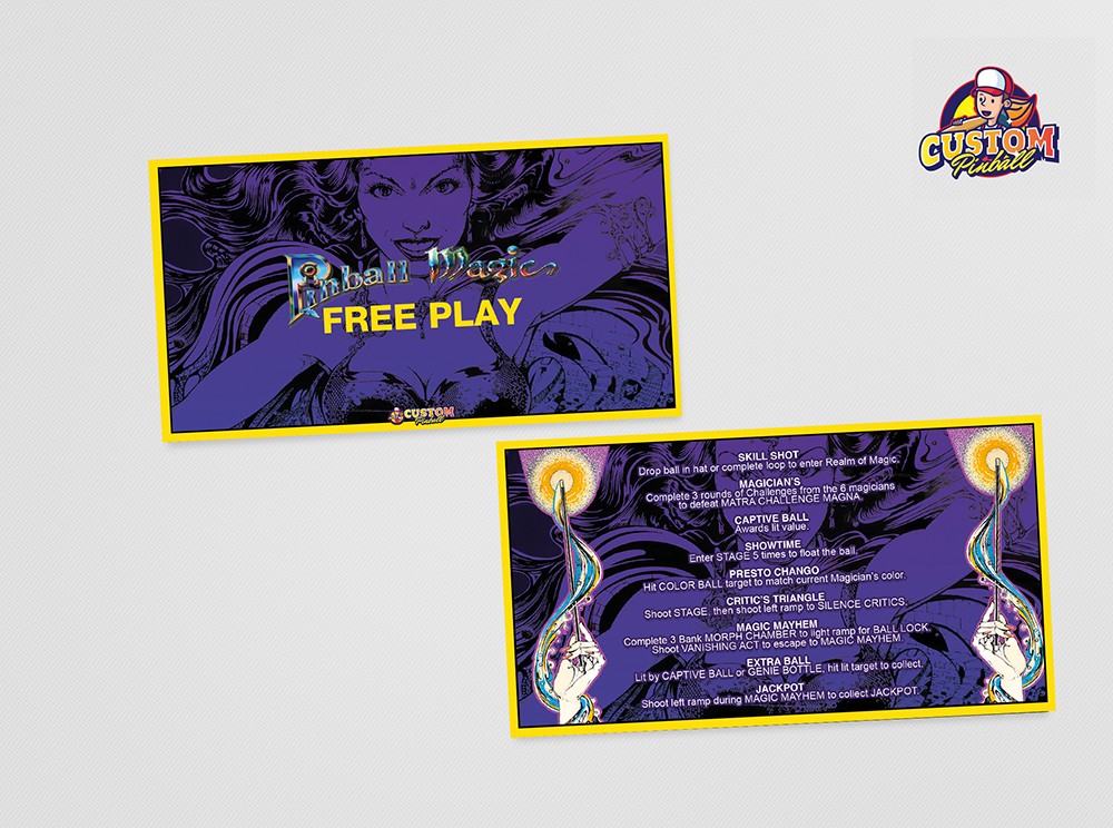 Rules cards Pinball magic Custom Pinball