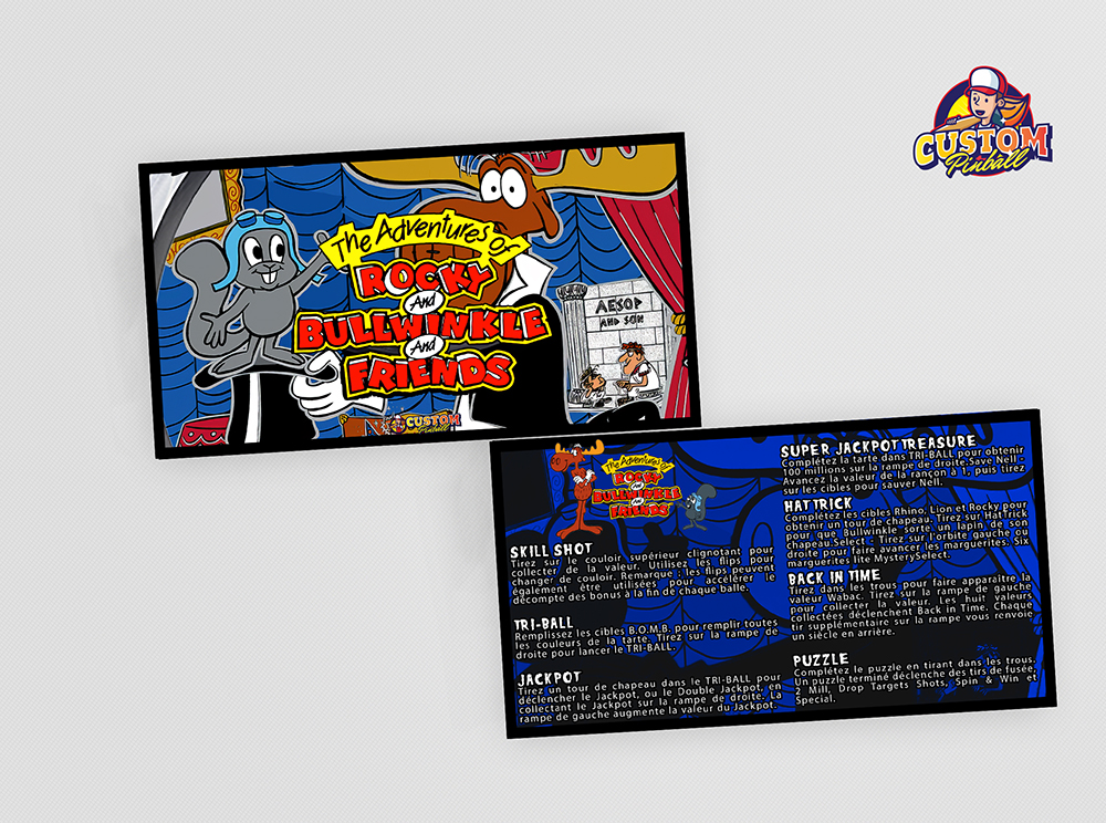Rules cards Rocky & bullwinkle Custom Pinball