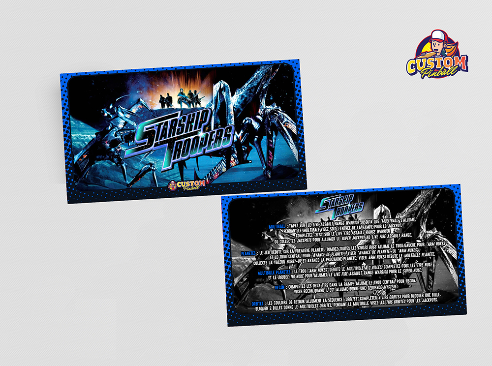 Rules cards Starship Troopers Custom Pinball