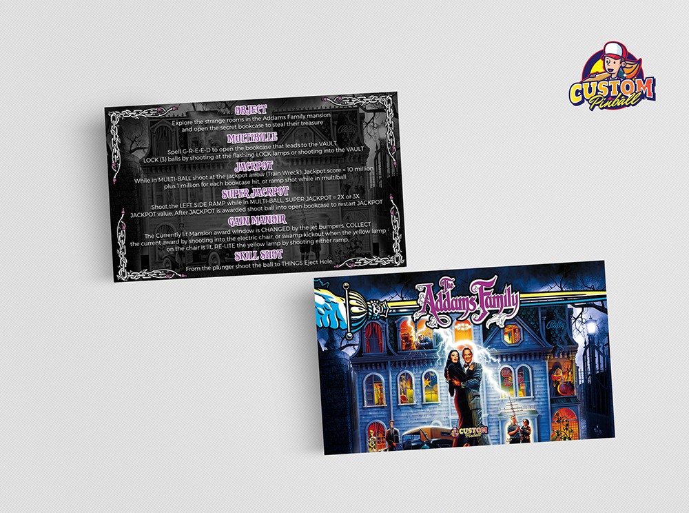 Schede di regola Addams family - Custom Pinball Schede di regola Addams family - Custom Pinball