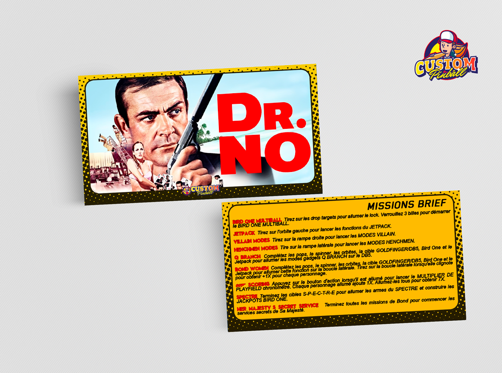 Cartes de Règles James Bond 007 Pro