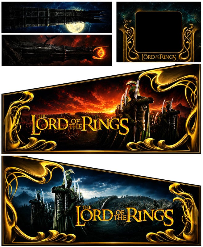 Lord of the rings Remastered Adesivi Cabinet Flipper
