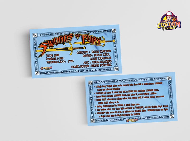 Swords of Fury  Rules Cards