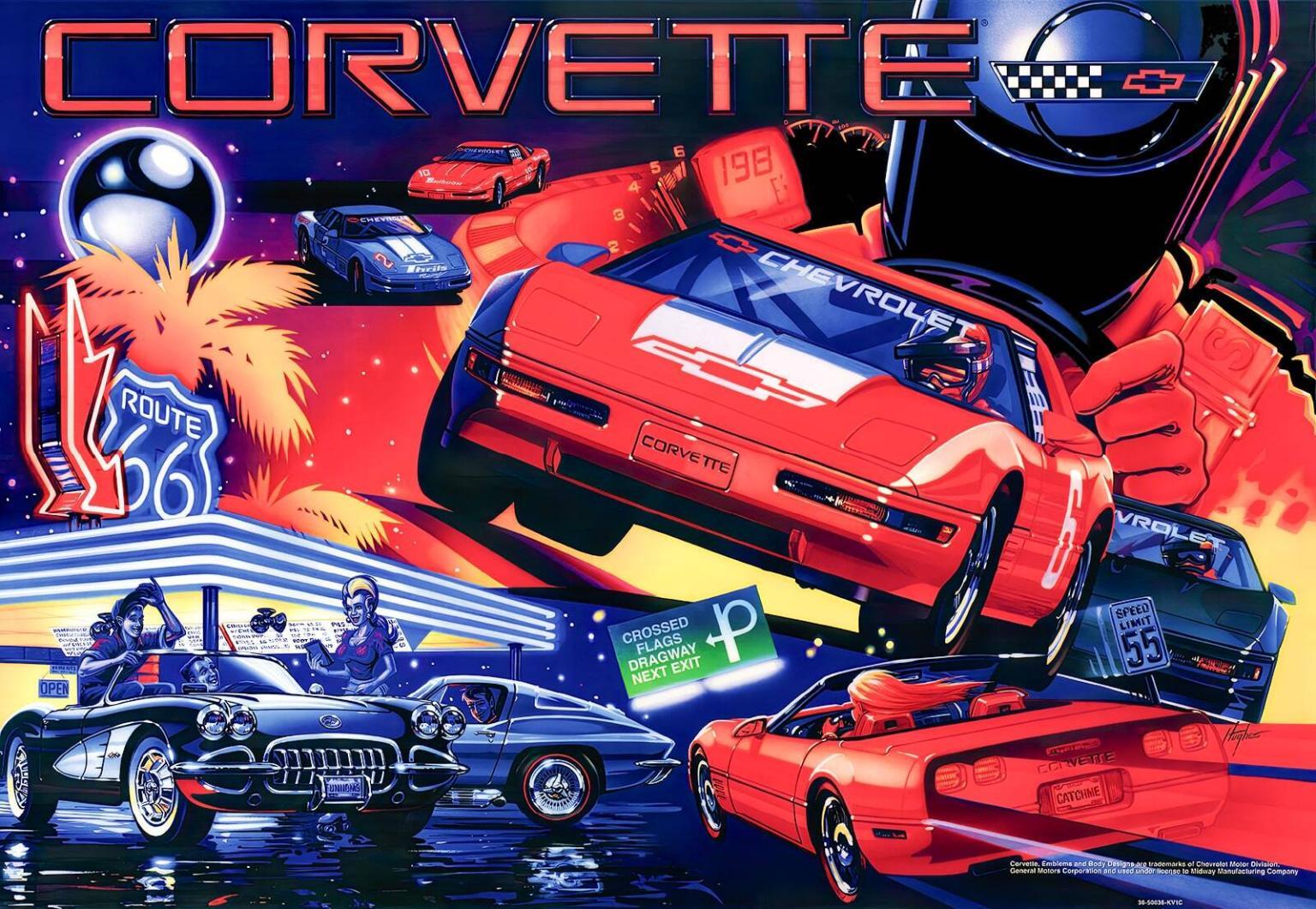 Translite Corvette original - Custom Pinball